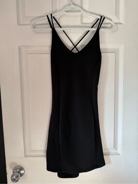 Revamped Black Double-Strap V-Neck Mini Dress
